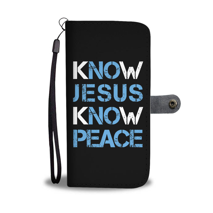 Know Jesus Know Peace - Christian Faith Wallet Phone Case with RFID Blocking