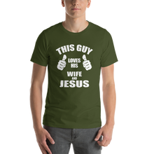 This Guy Loves His Wife and Jesus - Religious Short-Sleeve Men's T-Shirt