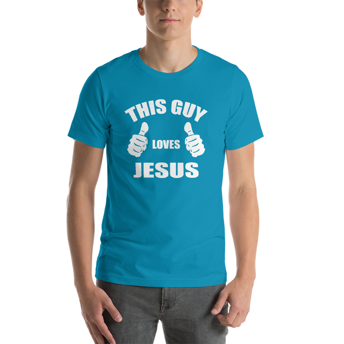 This Guy Loves Jesus - Religious Short-Sleeve Men's T-Shirt from forzatees.com