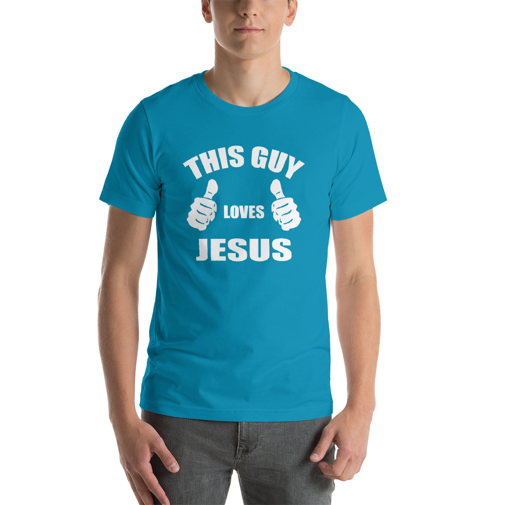 This Guy Loves Jesus - Religious Short-Sleeve Men's T-Shirt from forzatees.com