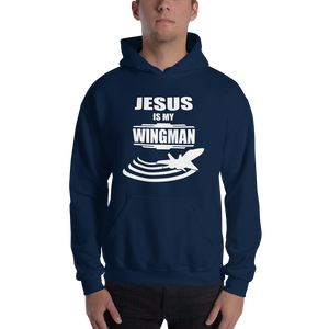 Jesus is my Wingman - Religious Men's Hooded Sweatshirt