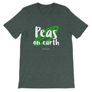 Peas on Earth - Vegan Life Heather Green Unisex T-Shirt from Forza Tees