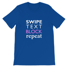 Swipe Text Block Repeat - Social Media T-Shirt in Blue from forzatees.com