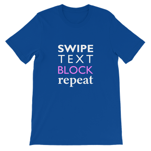 Swipe Text Block Repeat - Social Media T-Shirt in Blue from forzatees.com