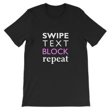 Swipe Text Block Repeat - Social Media T-Shirt in Black from forzatees.com