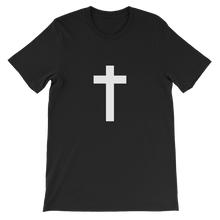 Christian Cross - Religious Unisex T-Shirt in Black with White Cross from Forza Tees