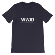 WWJD: What Would Jesus Do - Christian Faith Navy Unisex T-Shirt