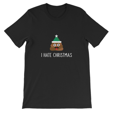 I Hate Christmas - Poo Emoji Unisex T-Shirt - Black from Forza Tees