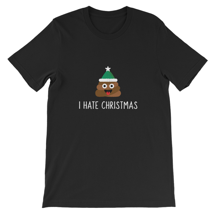I Hate Christmas - Poo Emoji Unisex T-Shirt - Black from Forza Tees