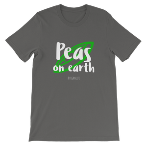 Peas on Earth - Vegan Life Grey Unisex T-Shirt from Forza Tees