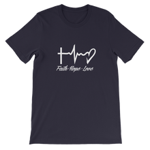 Faith - Hope - Love - Religious Christian Unisex T-Shirt in Navy from forzatees.com