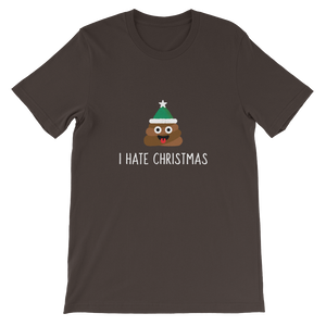 I Hate Christmas - Poo Emoji Unisex T-Shirt - Brown from Forza Tees