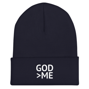 Christian Faith Embroidered Winter Hat - God Is Greater Than Me