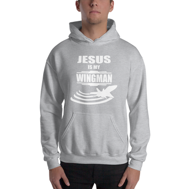 Jesus is my Wingman - Religious Men's Hooded Sweatshirt from forzatees.com
