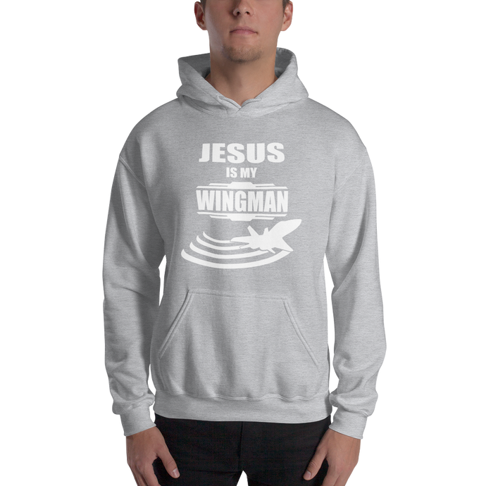 Jesus is my Wingman - Religious Men's Hooded Sweatshirt from forzatees.com