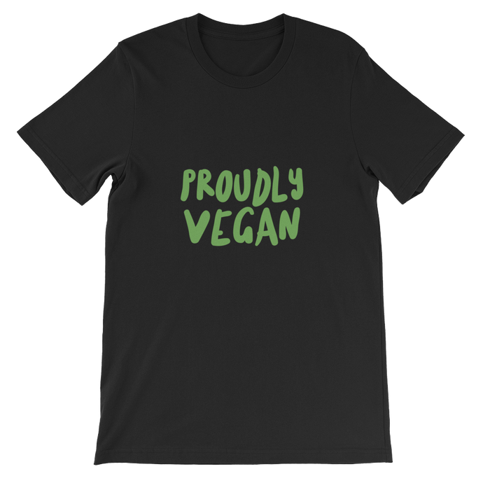 Proudly Vegan Black Unisex T-Shirt from Forza Tees