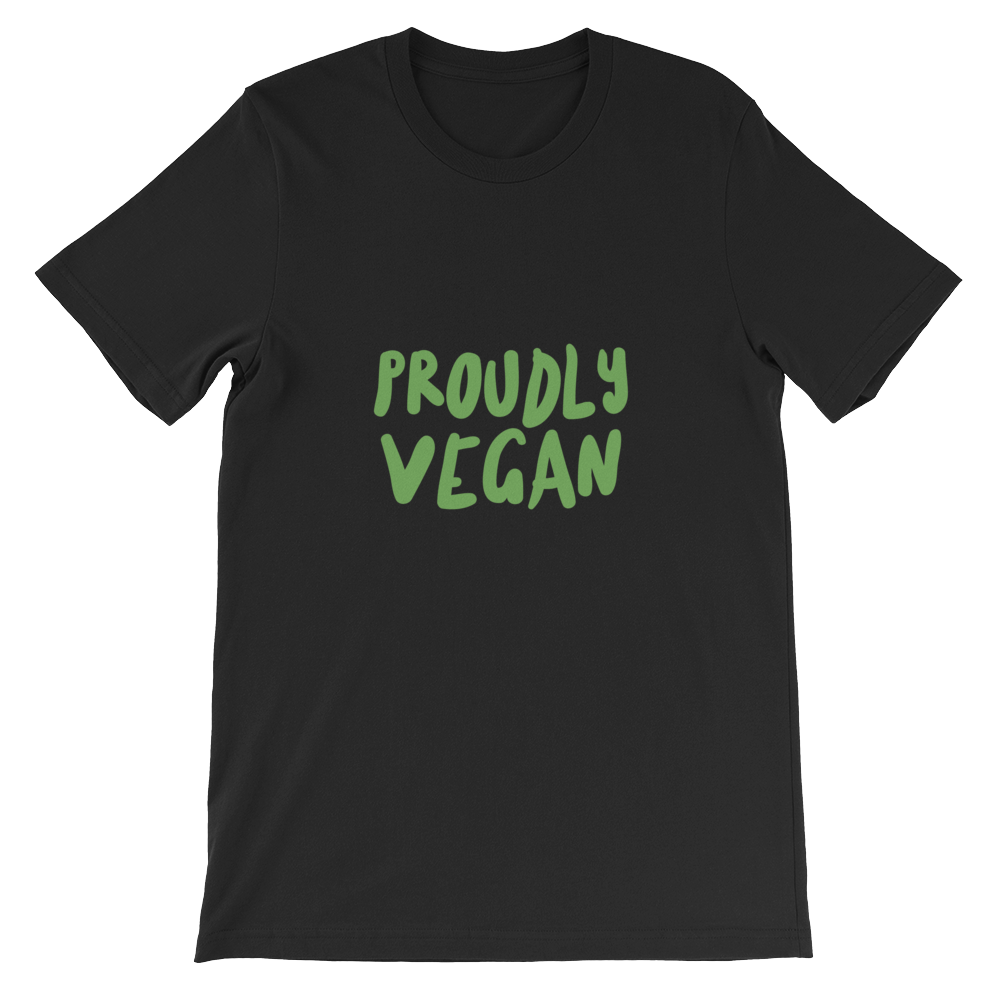 Proudly Vegan Black Unisex T-Shirt from Forza Tees