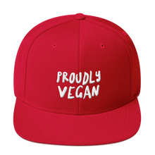 Proudly Vegan 3D Embroidered Red Snapback Hat from Forza Tees