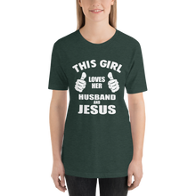 This Girl Loves Her Husband and Jesus - Christian Faith Ladies T-Shirt