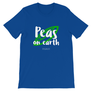 Peas on Earth - Blue Unisex T-Shirt for Vegans