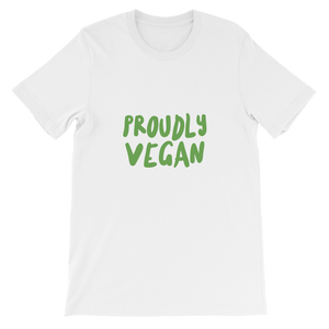 Proudly Vegan White Unisex T-Shirt from Forza Tees