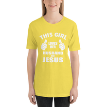 This Girl Loves Her Husband and Jesus - Christian Faith Ladies T-Shirt