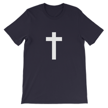 Christian Cross - Religious Unisex T-Shirt in Navy with White Cross from Forza Tees