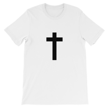 Christian Cross - Religious Unisex T-Shirt in White with Black Cross from Forza Tees