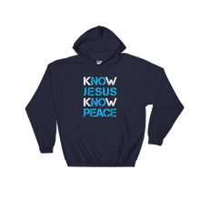Know Jesus Know Peace - Christian Faith Hooded Sweatshirt - Colour Navy from forzatees.com