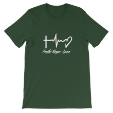 Faith - Hope - Love - Religious Christian Unisex T-Shirt in Green from forzatees.com