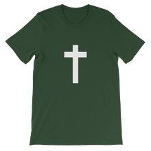 Christian Cross - Religious Unisex T-Shirt in Green with White Cross from Forza Tees