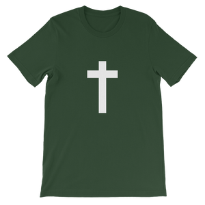 Christian Cross - Religious Unisex T-Shirt in Green with White Cross from Forza Tees