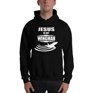 Jesus is my Wingman - Religious Men's Hooded Sweatshirt