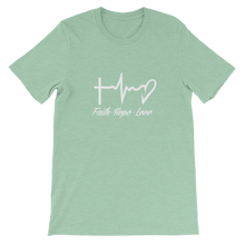 Faith - Hope - Love - Religious Christian Unisex T-Shirt in Mint from forzatees.com