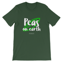 Green Vegan Shirt with phrase 'Peas on Earth' - Vegan Life Unisex T-Shirt from Forza Tees