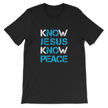 Know Jesus Know Peace - Christian Faith Religious Unisex Black T-Shirt - uniquely designed by forzatees