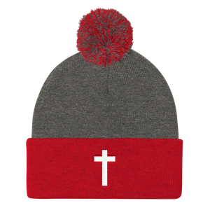 Holy Cross - Christian Faith Embroidered Pom Pom Knit Cap