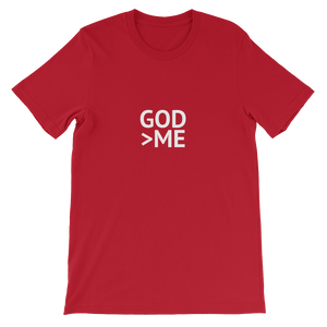 God Is Greater Than Me - Unisex T-Shirt for Christians in Bright Red from Forza Tees