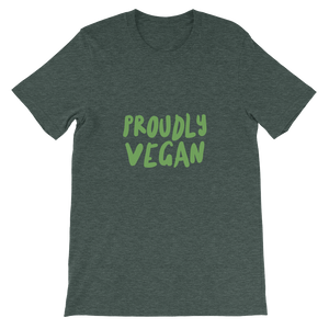 Proudly Vegan Heather Green Unisex T-Shirt from Forza Tees