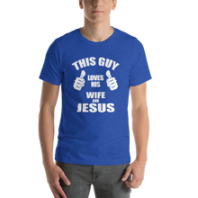This Guy Loves His Wife and Jesus - Religious Short-Sleeve Men's T-Shirt