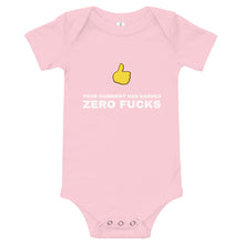 Your Comment Has Earned Zero Fucks - Funny Short-Sleeve Baby Bodysuit - Pink