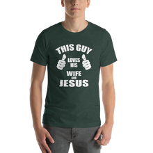This Guy Loves His Wife and Jesus - Religious Short-Sleeve Men's T-Shirt