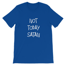 Not Today Satan Religious Christian Unisex T-Shirt in Blue from forzatees.com