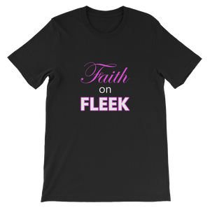 Faith On Fleek - Christian Slogan T-Shirt with Pink text on Black from forzatees.com