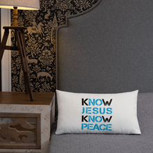 Know Jesus Know Peace - Christian Faith Premium Pillow in the home 3 from forzatees.com
