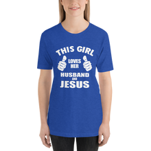 This Girl Loves Her Husband and Jesus - Christian Faith Ladies T-Shirt