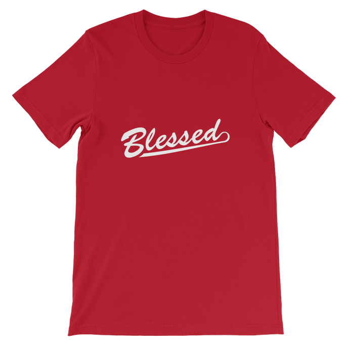 Blessed - Red Christian Faith Religious Unisex T-Shirt for those who are thankful to God