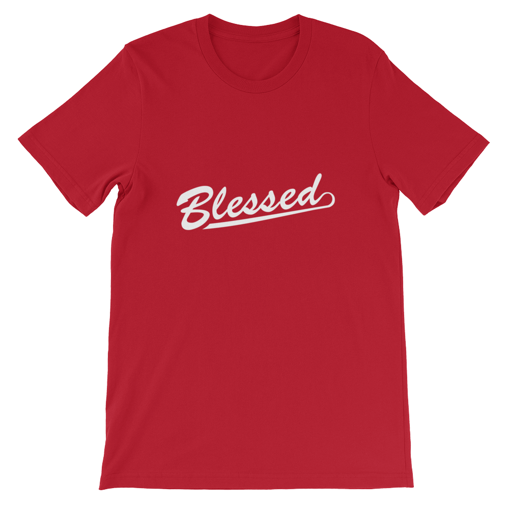 Blessed - Red Christian Faith Religious Unisex T-Shirt for those who are thankful to God