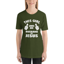 This Girl Loves Her Husband and Jesus - Christian Faith Ladies T-Shirt