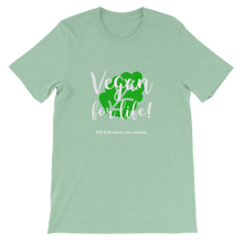 Vegan For Life - Kill Bad Vibes Light Green Unisex T-Shirt for Vegans from Forza Tees